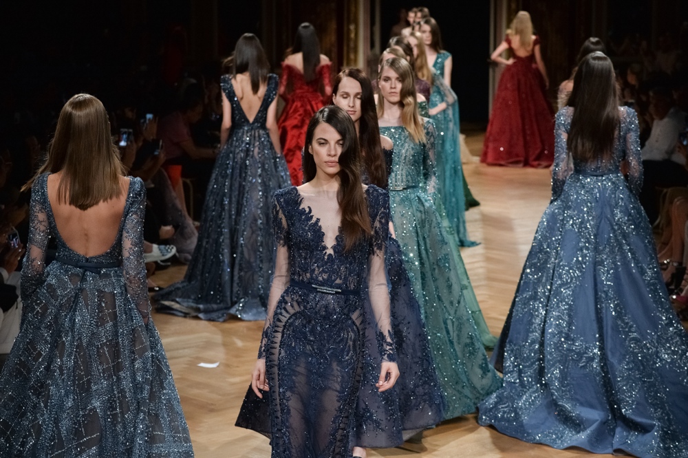 PARIS, FRANCE - JULY 06: Models walk the runway during the Ziad Nakad Haute Couture Fall/Winter 2016-2017 show as part of Paris Fashion Week on July 6, 2016 in Paris, France. (Photo by Francois Durand/Getty Images)