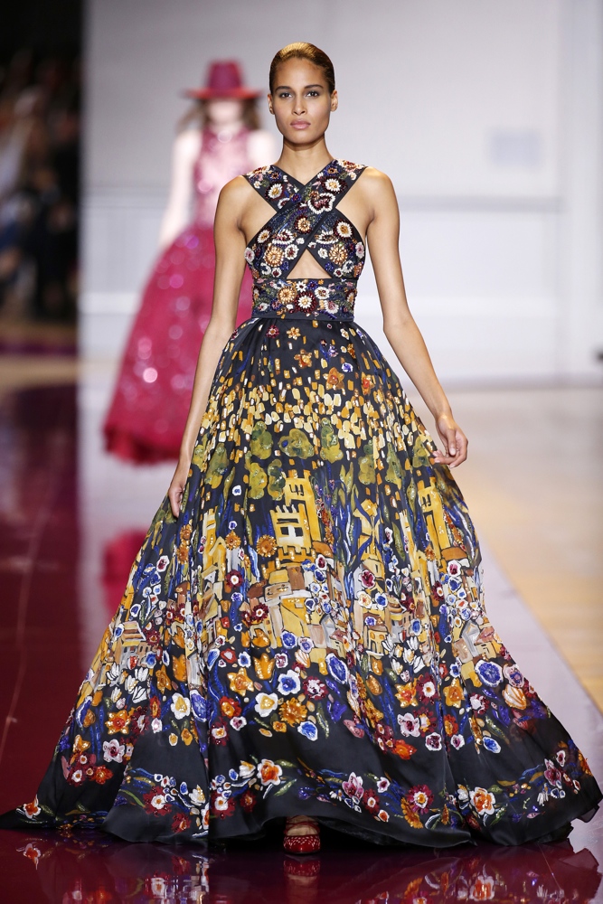 runway couture dress with color runway couture dress with color