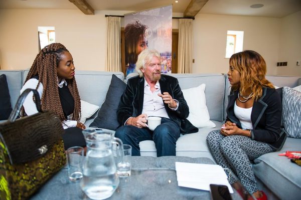 Left to Right: Sophia Ike Onu founder The5kshop, Sir Richard Branson President Virgin Atlantic and Keturah Ovio Onoweya founder Qeturah Dot Com