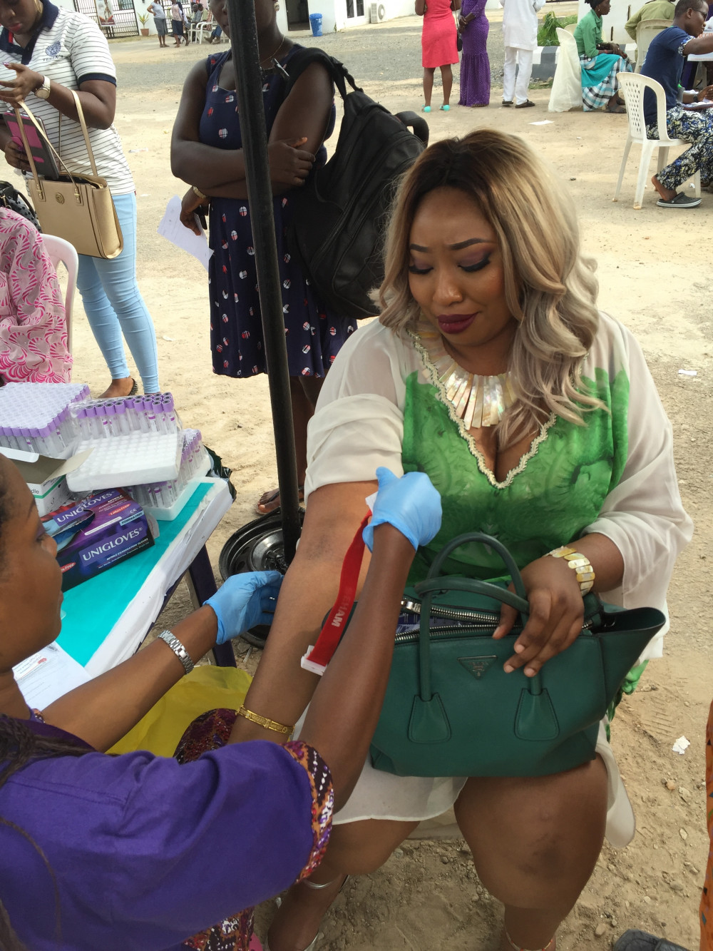 Latasha getting the Hepatitis vaccine