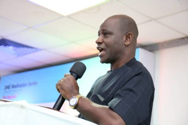 Chief Mike Elechi, Chairman /CEO Vintage Farms & Products Ltd delivering his speech at the SME Motivation Series