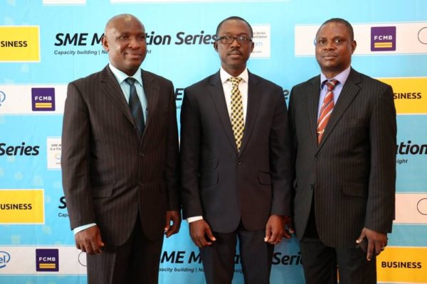 L-R Yinka Fisher, Coordinator SMEDAN, Adekunle Adebiyi, GM, Enterprise Sales MTN and Erasmus Chukunda, DG, Port Harcourt Chamber of Commerce, Industry, Mines and Agriculture at the SME Motivation Series held in Port Harcourt recently.