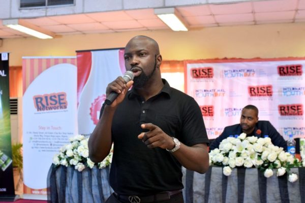 Audu Maikori, Lawyer and Music Mogul speaking on the need for Public-Private partnership in the entertainment sector at the #IYD2016NG event.