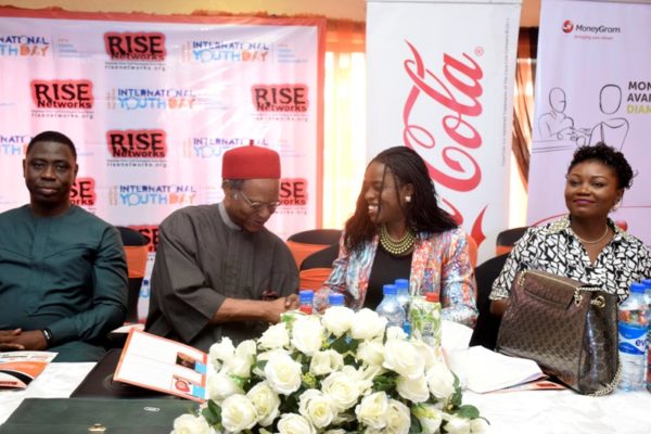  L-R: Kunle Soriyan, Chief Emeka Anyaoku, Shade Morgan and Joy Isi Bewaji at the #IYD2016 event.