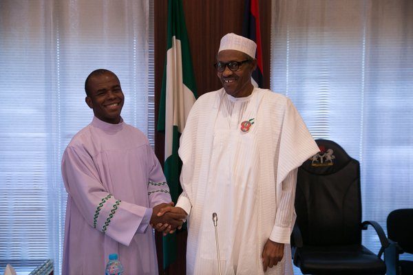 The Cable News: President Buhari meets with Father Mbaka | BellaNaija