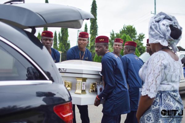 Day 2 1 - Casket eing placed in the car, St. Luke's Mortuary, Asaba, Delta State