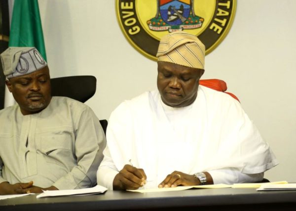 Governor Ambode during the Signing
