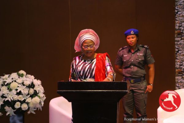 Her Excellency, The Deputy Governor of State of Osun, Otunba Grace Laoye-Tomori delivering a Keynote Address @ The XWomen's Conference