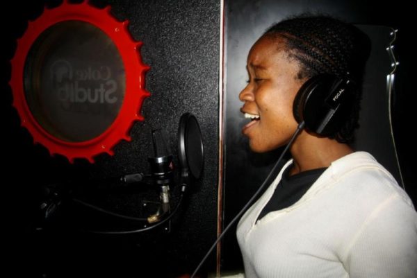  Blessing singing her heart out during her recording of own cover of Coca-Cola’s “Taste the Feeling” anthem.