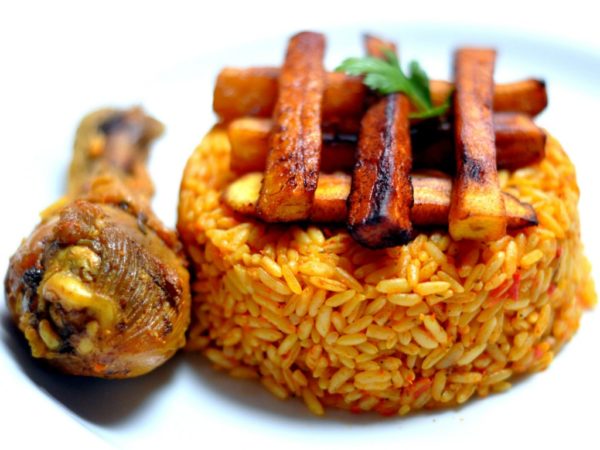 Nigeria-Jollof-rice-and plantain bellanaija