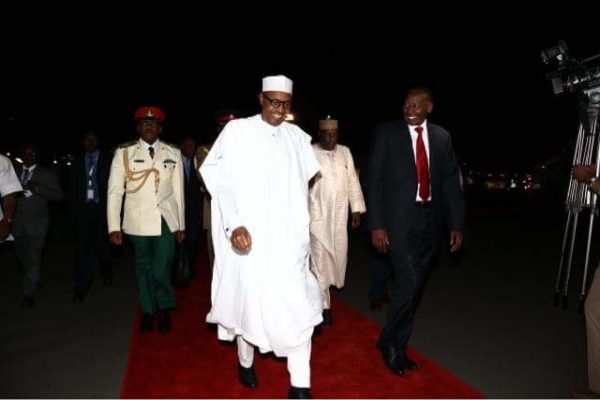 President Buhari Arrives Kenya