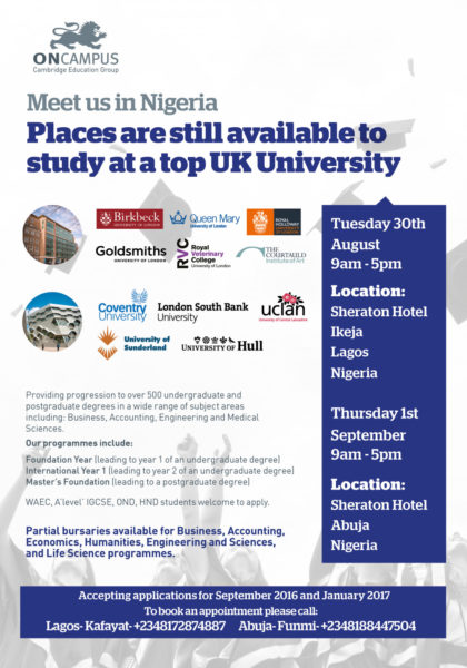 UK ONCAMPUS Advert - Larry Jasevicius Nigeria Visit