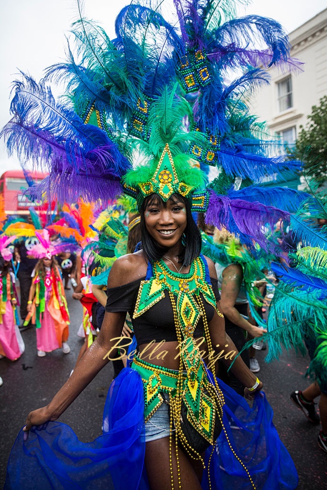 LONDON, ENGLAND - AUGUST 28: A performer takes part in the Notting Hill Carnival on August 28, 2016 in London, England. The Notting Hill Carnival, which has taken place annually since 1964, is expected to attract over a million people. The two-day event, started by members of the Afro-Caribbean community, sees costumed performers take to the streets in a parade and dozens of sound systems set up around the Notting Hill streets. (Photo by Jack Taylor/Getty Images)
