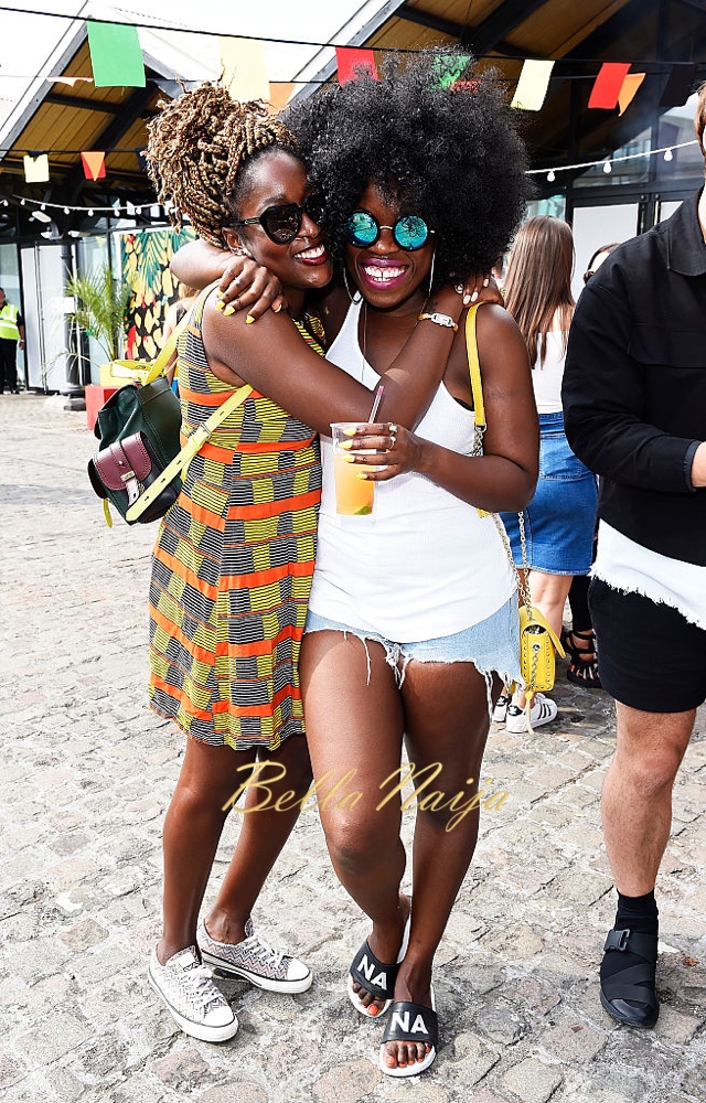 LONDON, ENGLAND - AUGUST 29: Nana Acheampong (R) and Ayo Sule attend the Converse party at Notting Hill Carnival to celebrate the new carnival inspired Converse Custom Chuck Taylor All Stars, designed by leading British music talent Lady Leshurr, Nadia Rose and Clara Amfo at Dock Kitchen on August 29, 2016 in London, England. (Photo by David M. Benett/Dave Benett / Getty Images for Converse)
