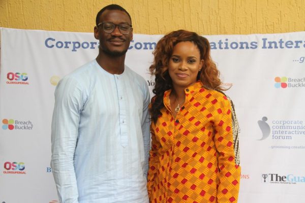 L-R: Tomiwa Aladekomo of Ventra Media Group and Tampiri-Irimagha Akemu at the CCIF