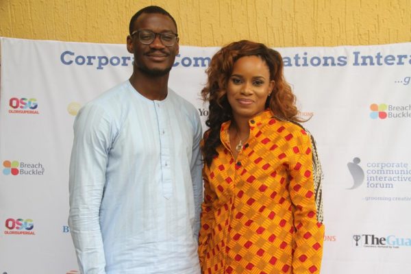 L-R: Tomiwa Aladekomo of Ventra Media Group and Tampiri-Irimagha Akemu at the CCIF 