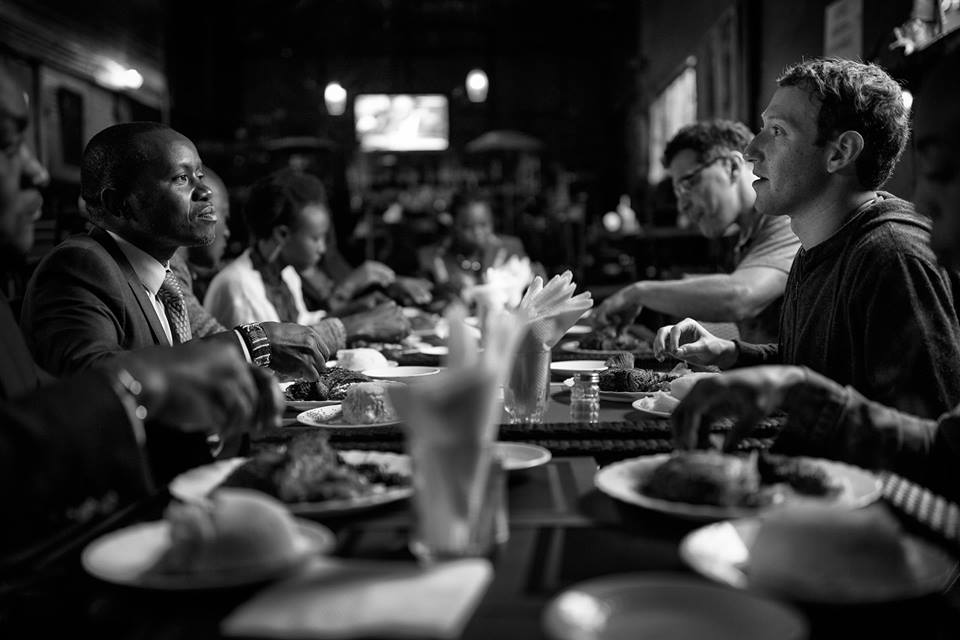Eating at MAMA Oliech Restaurant. in Nairobi with Joseph Mucheru, the Kenyan Cabinet Secretary of Information and Communications.