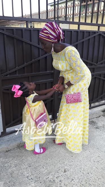 Oluwaseun twinning with daughter Tamilore
