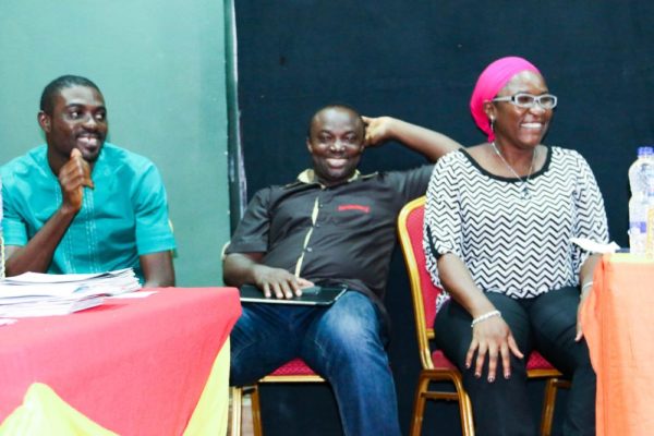 SFH Representatives_ Gbue Denen Daniel, John Ocholi and Mopelola Raji observing the audition process