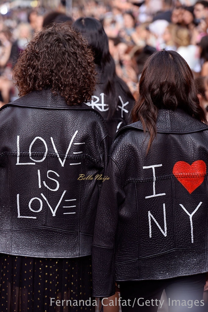 NEW YORK, NY - SEPTEMBER 10: Fashion designer Rebecca Minkoff (R) and model on the runway at the Rebecca Minkoff fashion show during New York Fashion Week: The Shows September 2016 at Magnum New York on September 10, 2016 in New York City. (Photo by Fernanda Calfat/Getty Images for TRESemme)