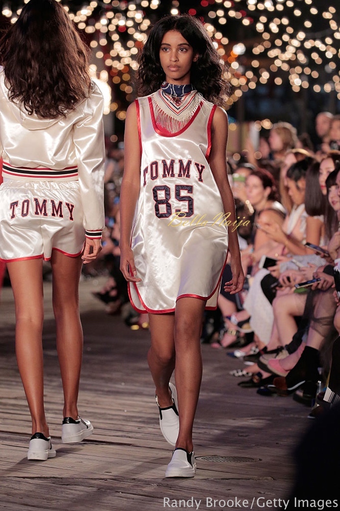 NEW YORK, NY - SEPTEMBER 09: A model walks the runway at #TOMMYNOW Women's Fashion Show during New York Fashion Week at Pier 16 on September 9, 2016 in New York City. (Photo by Randy Brooke/Getty Images for Tommy Hilfiger)