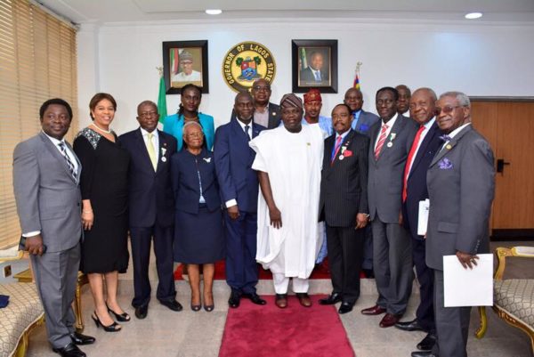 Lagos State Governor Akinwunmi Ambode in a group photo with the Executive Council of the Nigerian-British Chamber of Commerce during a courtesy visit to the Governor, at the Lagos House, Ikeja, on Tuesday, October 25, 2016