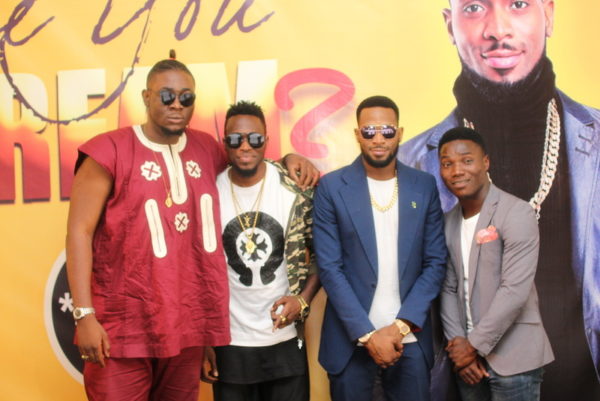 CREAM winners, Ifeachor Afoamachukwu (CheekyChizzy), Torkuma Davies Nyior (TK Swag), Dbanj and Enoch Stephen (Pastor Courage)