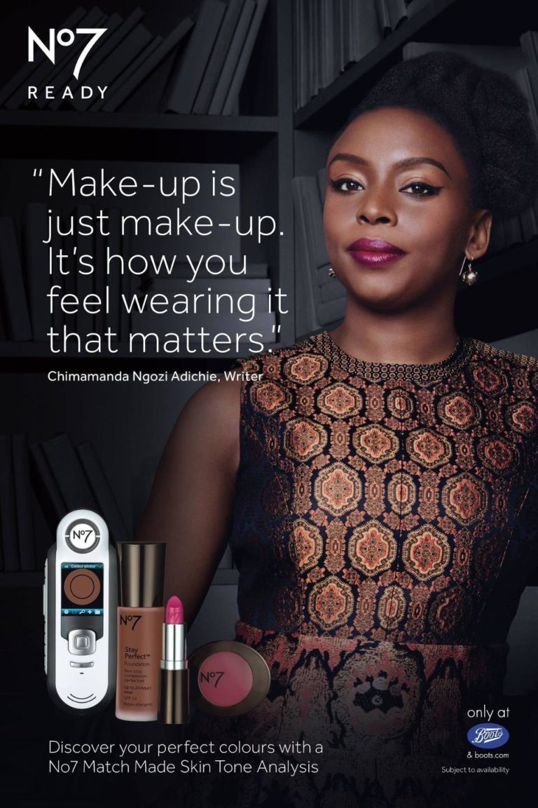 Chimamanda Adichie's 1st Print Ad for No7 is Out - "Make-up is just 