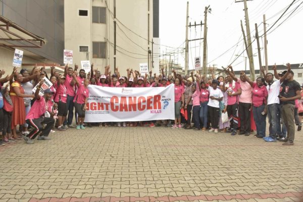 Lagosians at the 2016 Pink October Walk, Race & Cycle against Cancer today at Radio Lagos, Ikeja organized by Project PINK BLUE