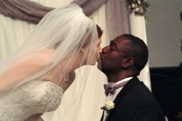 Laurie & Feb on their wedding day