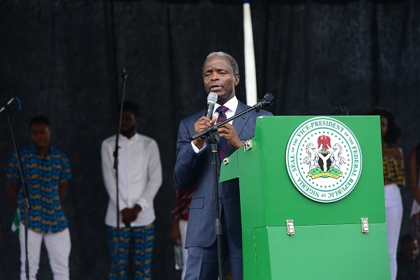 Nigeria's Vice President, Professor Yemi Osinbajo delivers a message of hope at the Freedom Rally