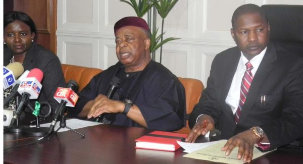 PIC 3. FROM LEFT: SPECIAL ADVISER TO THE PRESIDENT ON JUSTICE REFORM, MRS JULIET IBEKAKU; CHAIRMAN OF THE COMMITTEE, SEN KEN NNAMANI AND THE MINISTER OF JUSTICE, ABUBAKAR MALAMI (SAN) AT THE INAUGURATION OF THE COMMITTEE ON ELECTORAL REFORM IN ABUJA ON TUESDAY (4/9/16) 7333/4/9/2016/DEBORAH BADA/ICE/NAN