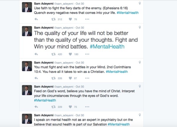 Pastor Sam's Mental Health Tweets