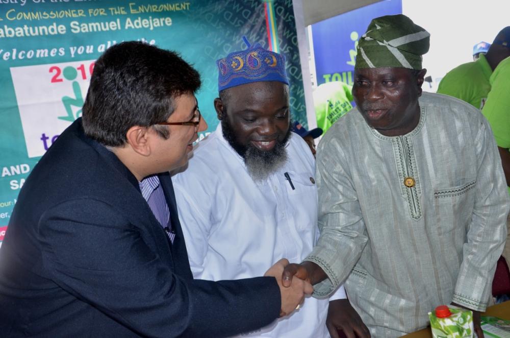 L-R: Managing Director, Rb West Africa, Mr Rahul Murgai; Permanent Secretary, Lagos State Ministry Of Environment, Engr. Adeyemi Saliu Abidemi And Representative Of Lagos State Governor, Mr Babatunde Hunpe, Special Adviser To The Governor On Environment At The 2016 World Toilet Day Celebration Held In Lagos In Partnership With Harpic