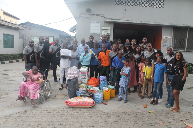 The Ideas House Team with some of the pupils of Modupe Cole Memorial Child Care And Treatment Home School, Yaba