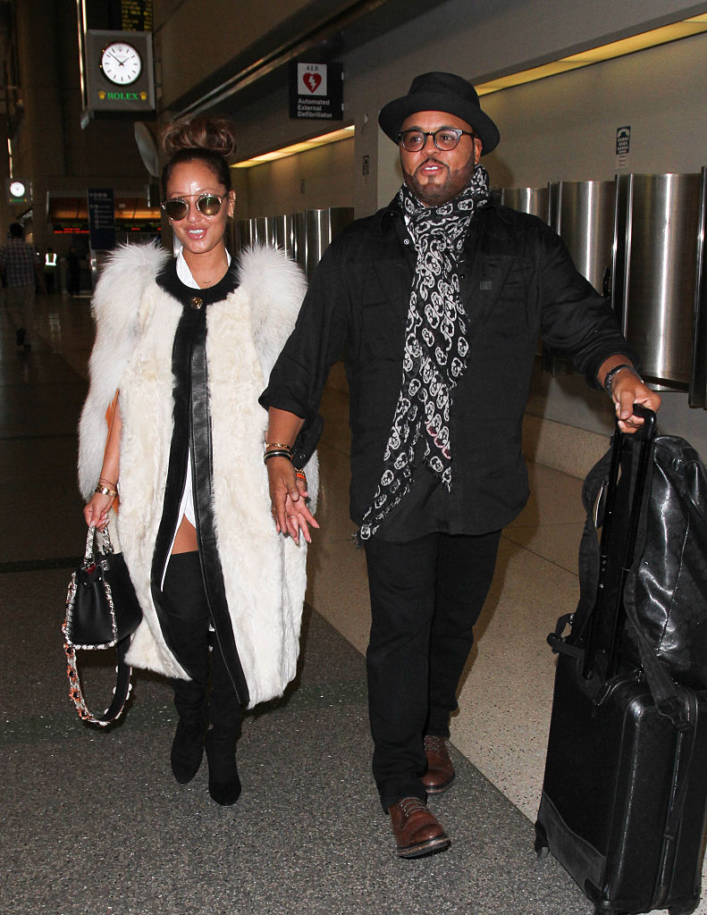 LOS ANGELES, CA - NOVEMBER 09: Adrienne Bailon and Israel Houghton seen at LAX on November 09, 2016 in Los Angeles, California. (Photo by starzfly/Bauer-Griffin/GC Images)