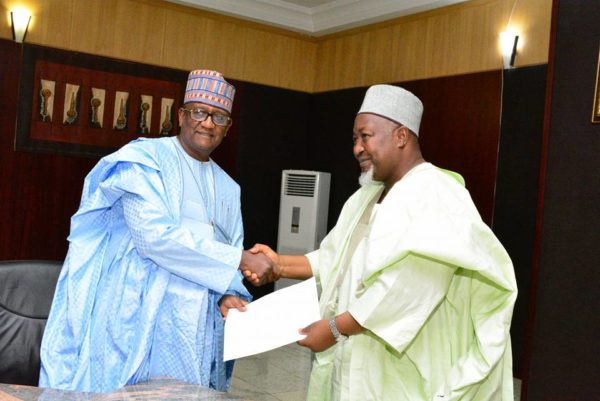 Ali Indimi (L) and Governor Badaru (R)