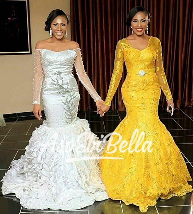 Lovely Bride & her Maid of Honour & Twin Dresses by @Ndfashionng