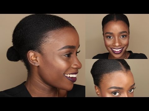 🔥 SLICK LOW BUN on THICK NATURAL HAIR (NO HEAT) + LAYING EDGES