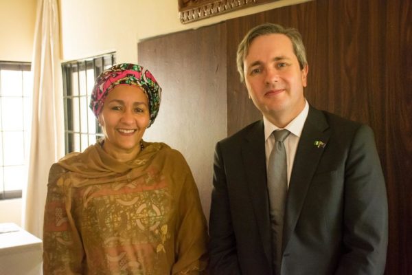 Paul Lehmann, Australian High Commissioner to Nigeria, Minister Amina Mohammed, Minister of the Environment at a Forum on Reaching Millions with Impact, hosted by the Australian High Commission in Abuja