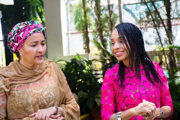 Amina Mohammed, Minister of the Environment and Ndidi Nwuneli, Founder LEAP Africa at a Forum on Reaching Millions with Impact, hosted by the Australian High Commission in Abuja