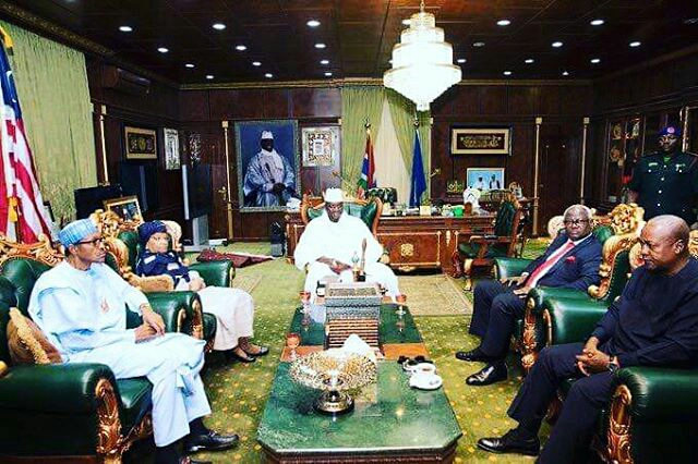Buhari, Mahama, Sirleaf, Koroma visit Jammeh2