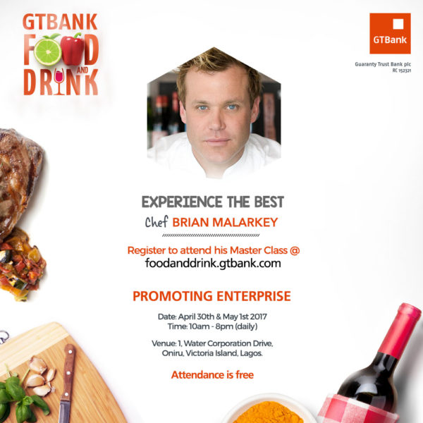 Chef Brian Malarkey at GTBank Food and Drink Fair BellaNaija