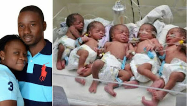 Oluwakemi and Imudia Uduehi and their Quintuplets