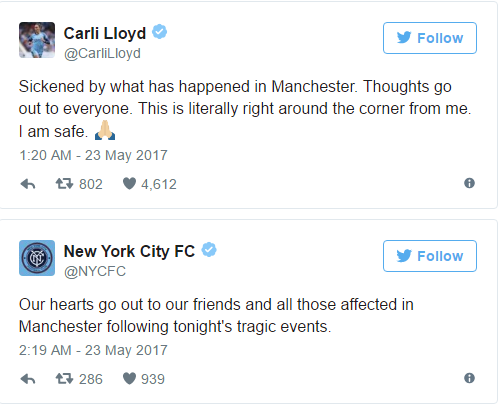 #PrayForManchester: Football World reacts as 19 killed in Suspected UK Terror Attack