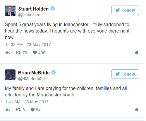 #PrayForManchester: Football World reacts as 19 killed in Suspected UK Terror Attack