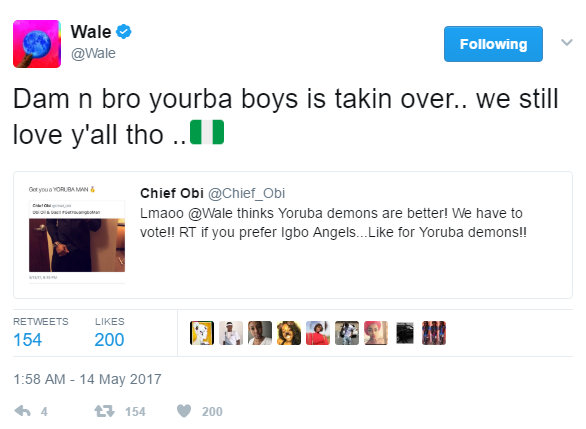 BellaNaija - Checkout this Funny Exchange between Chief Obi and Wale on Twitter