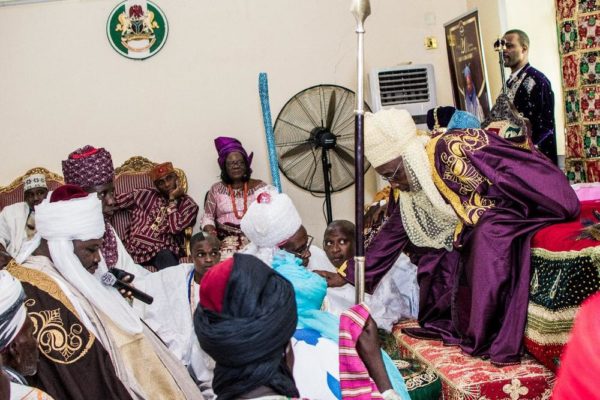 The Dan Amana taking oath of office at the palace of the empire of Dutse