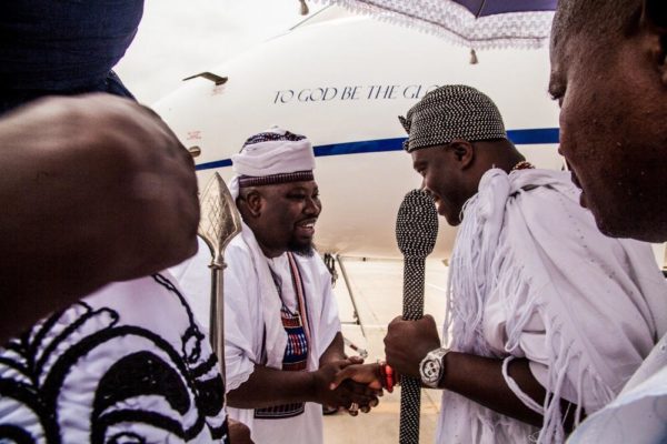 The Dan Amana receiving the Ooni of Ife at Dutse Int'l Airport