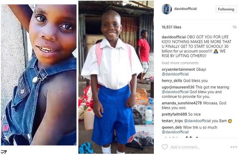 BellaNaija - Davido helps a Little Fan start School